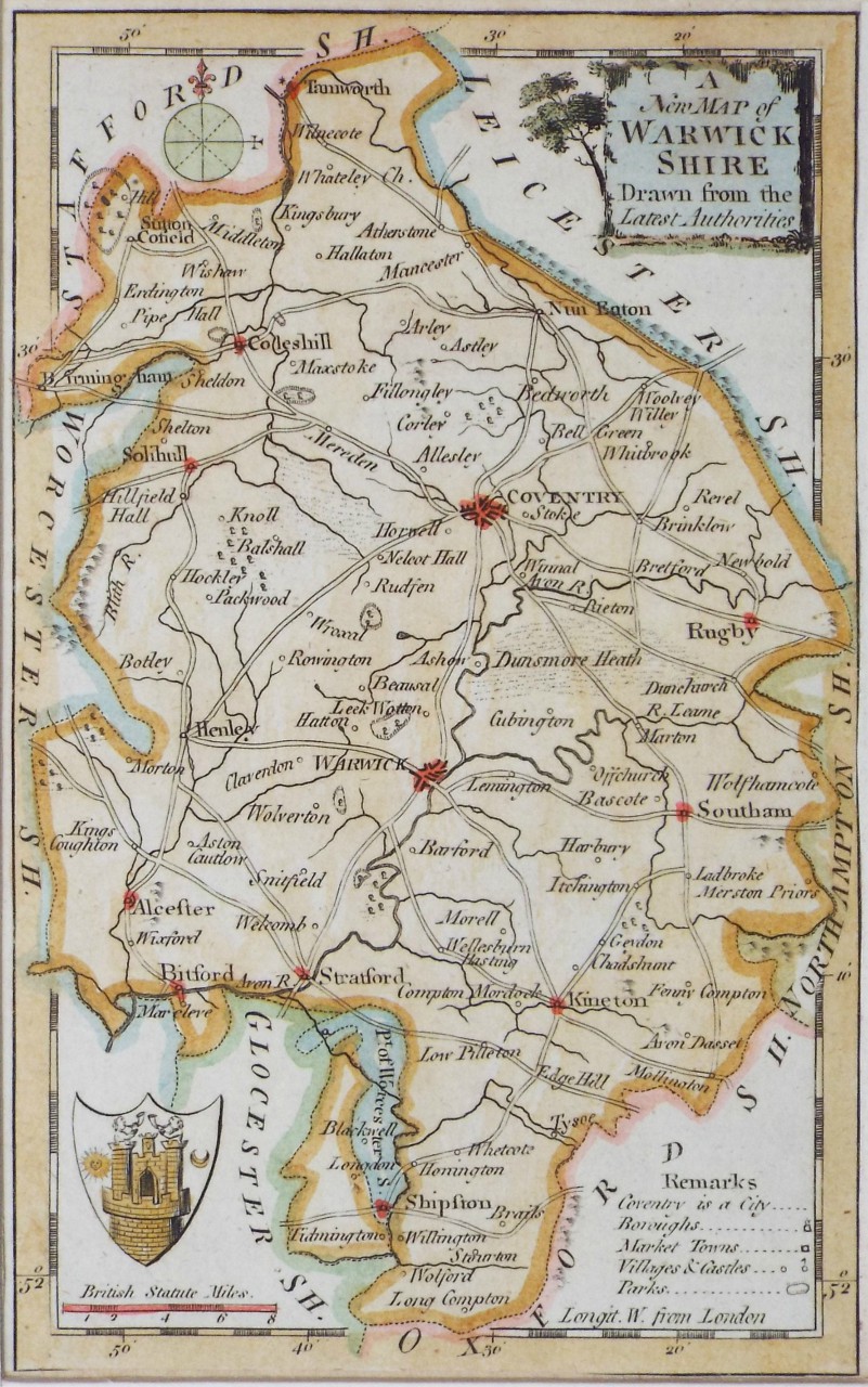 Map of Warwickshire