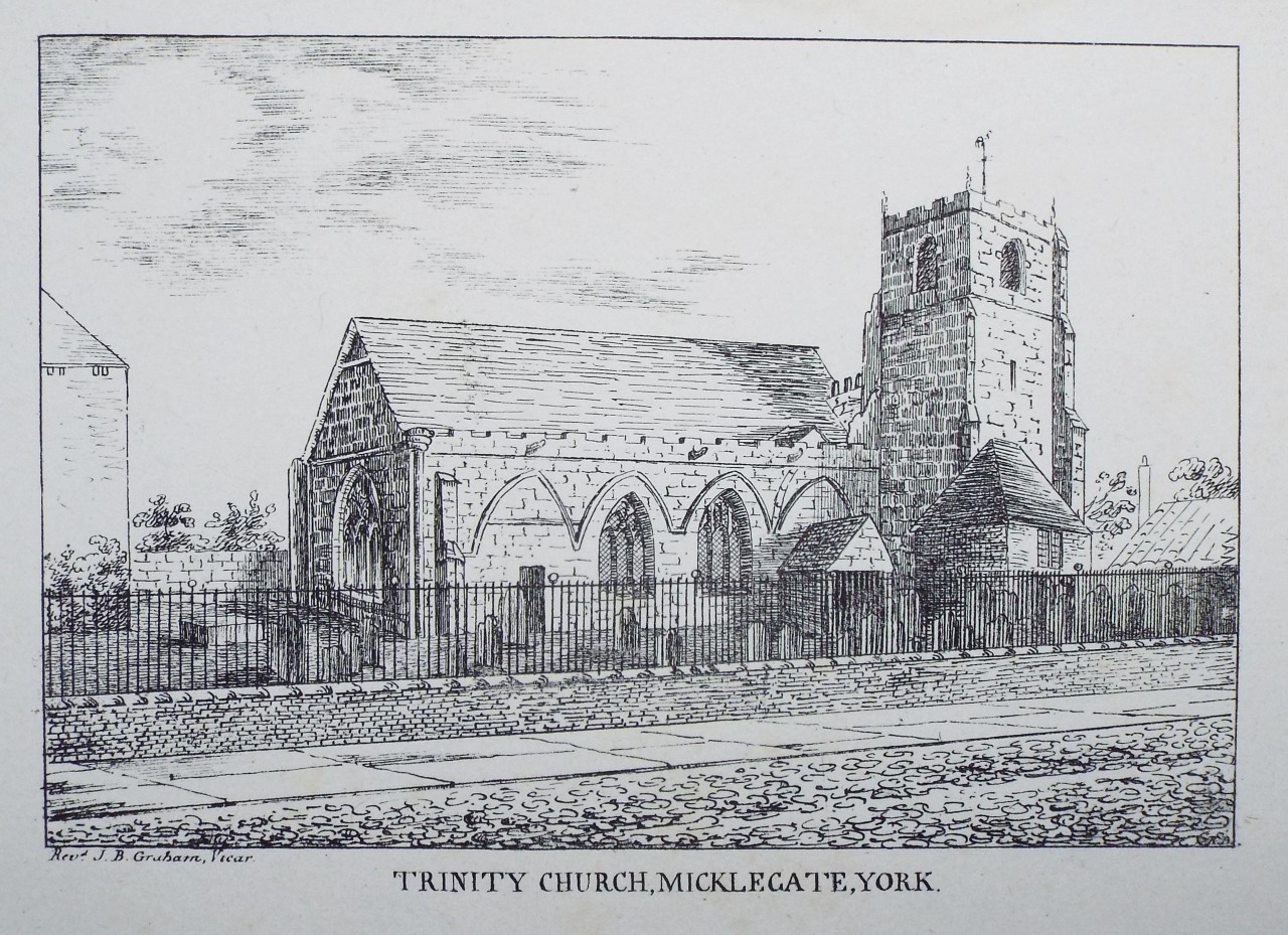 Lithograph - Trinity Church, Micklegate, York.
