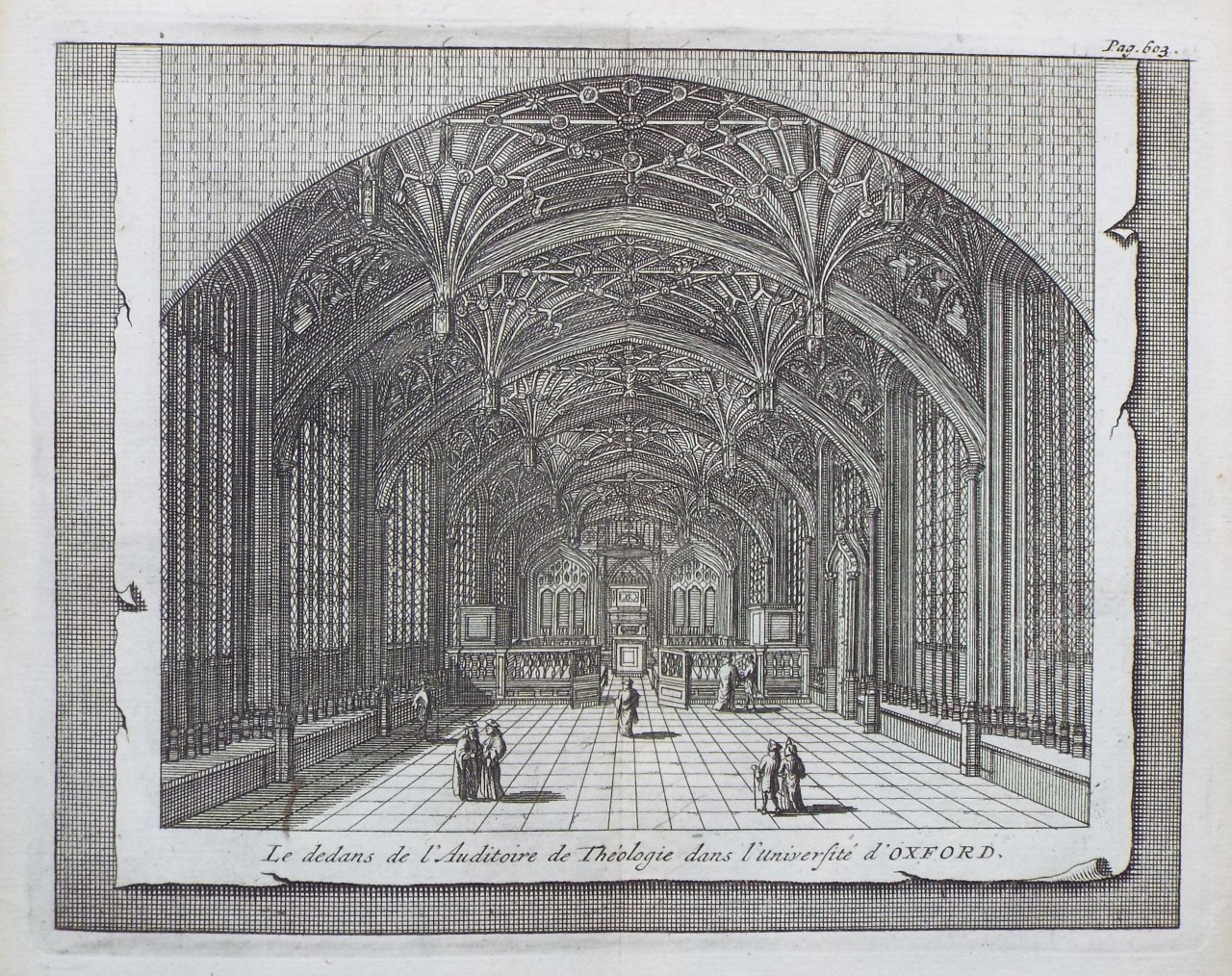 Print - Le dedans de l'Auditoire de Theologie dans l'Universite d'Oxford.