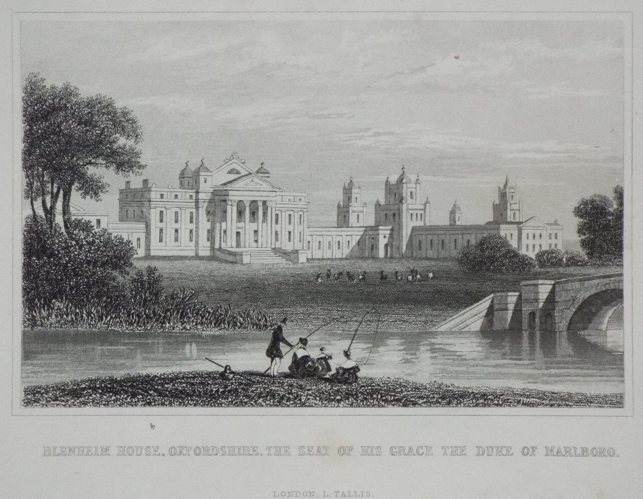 Print - Blenheim House, Oxfordshire, the Seat oh his Grace the Duke of Marlbro.