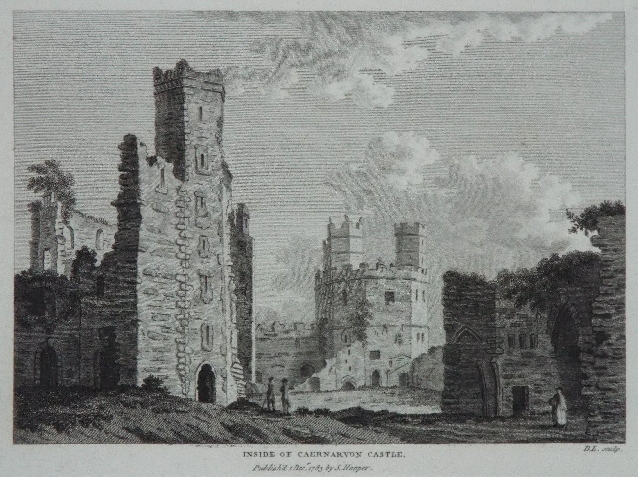 Print - Inside of Caernarvon Castle. - D