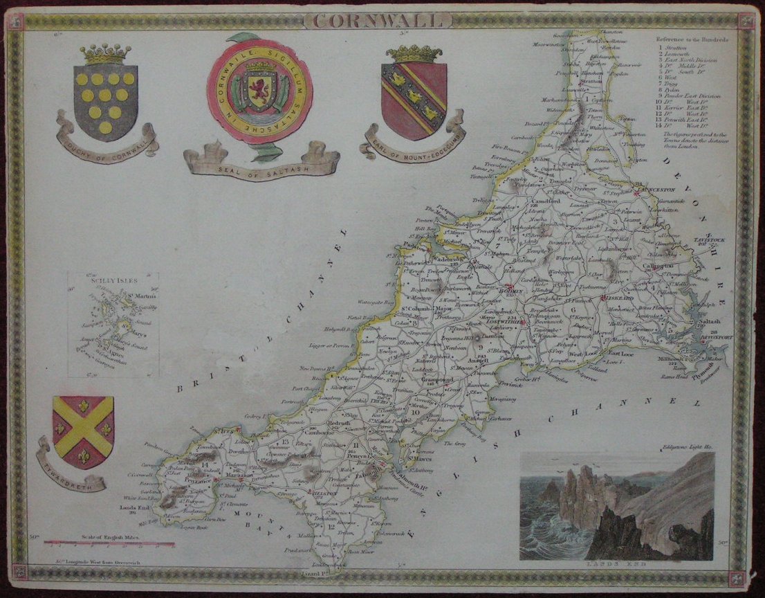 Map of Cornwall - Moule