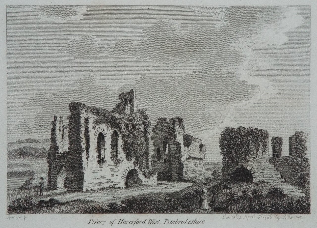 Print - Priory of Haverford West, Pembrokeshire. - 