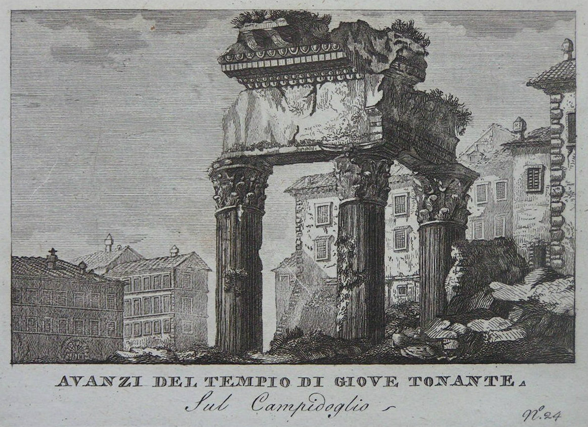 Print - Avanzi di Templo di Giove Tonante. Sul Campidoglia