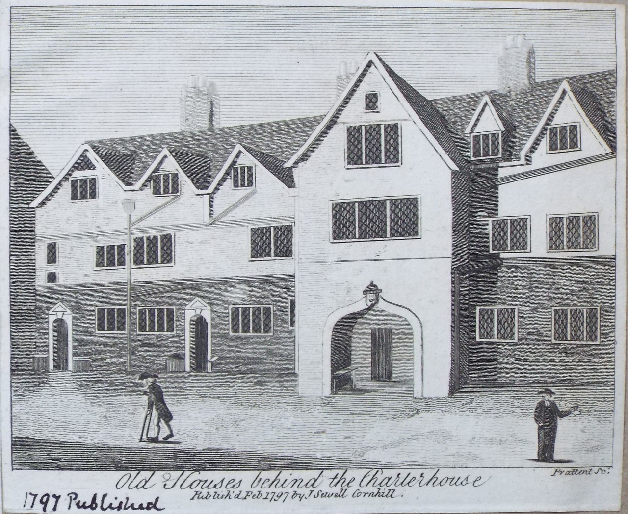 Print - Old Houses behind the Charterhouse - 