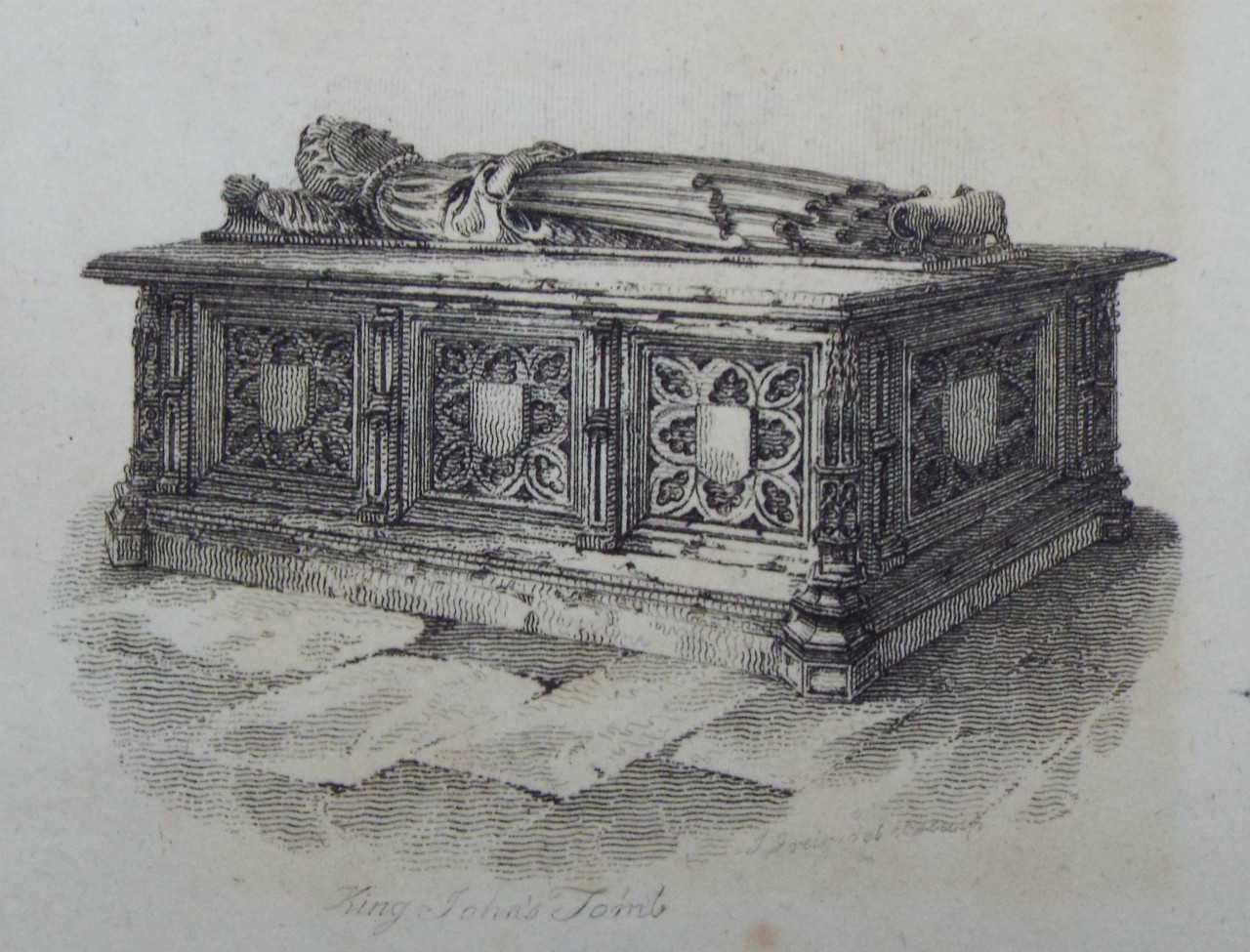 Print - King John's Tomb. - Greig