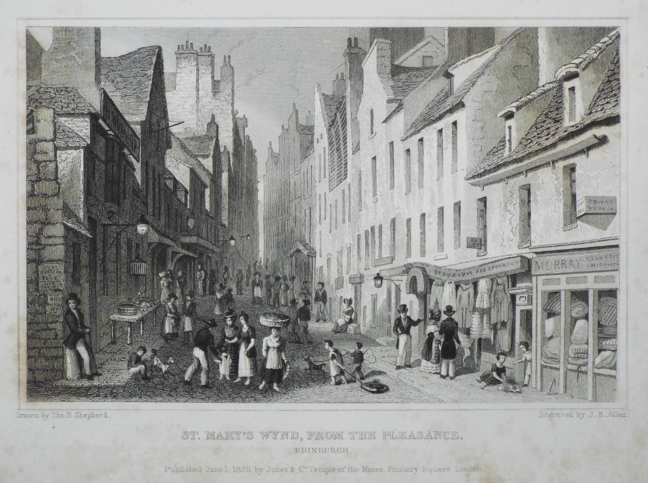 Print - St. Mary's Wynd, from the Pleasance. Edinburgh. - Allen