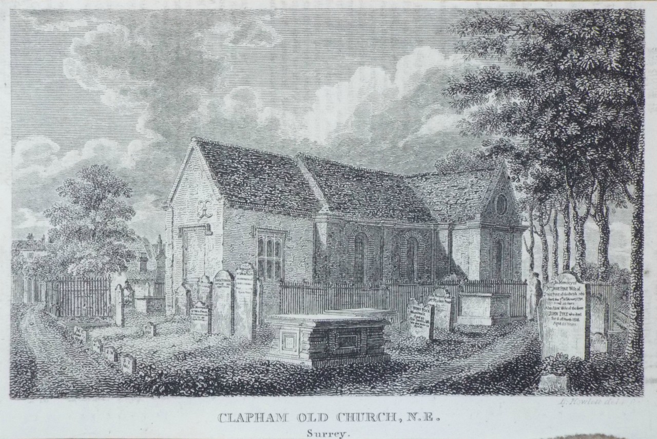 Print - Clapham Old Church, N.E. Surrey.