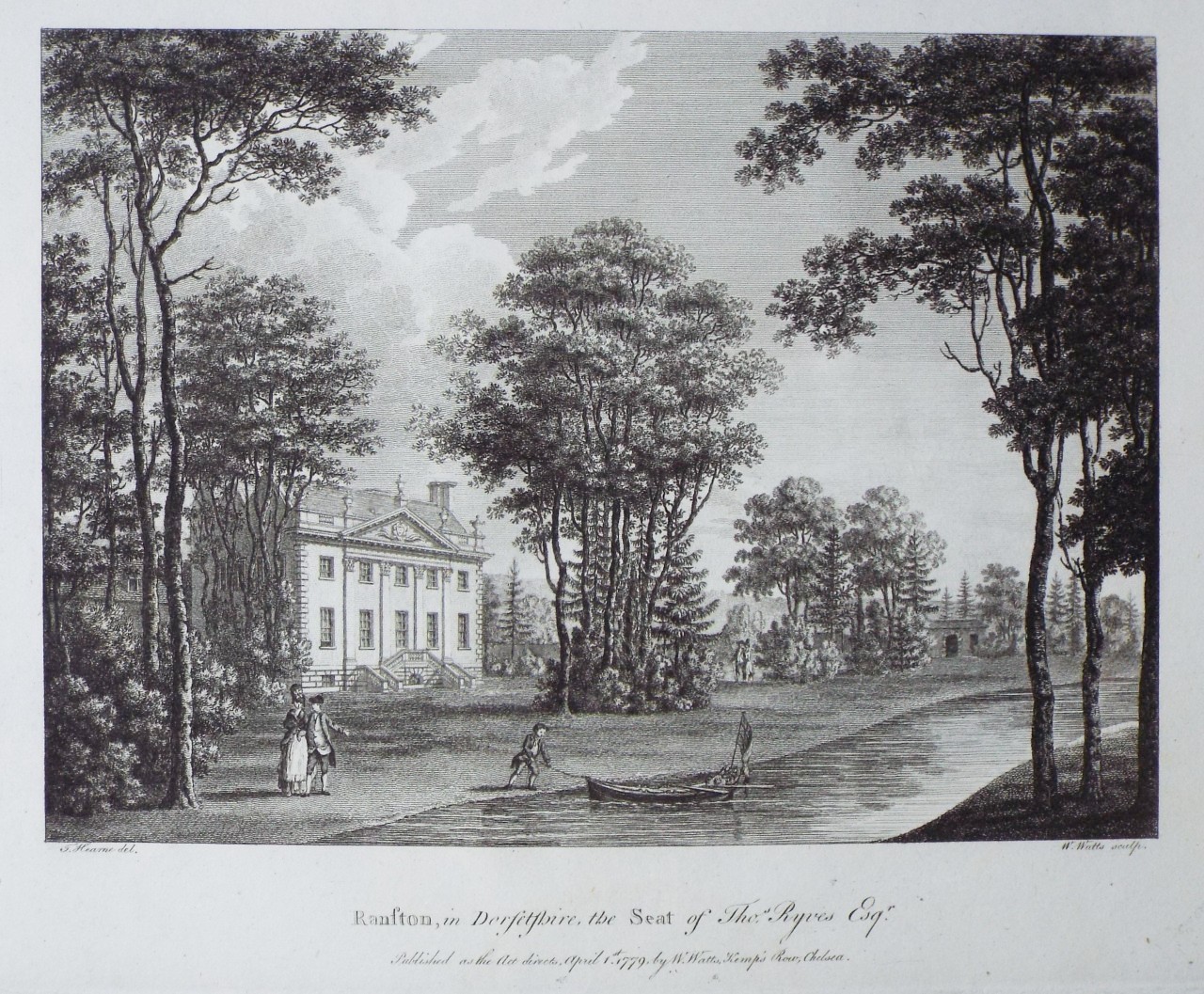 Print - Ranston, in Dorsetshire, the Seat of Thos Ryves Esqr. - Watts