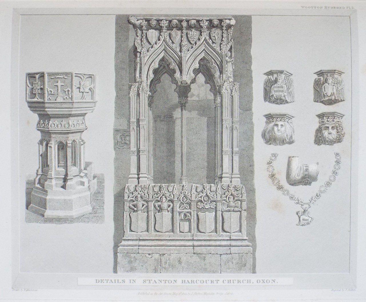 Print - Details in Stanton Harcourt Church, Oxon. - Skelton