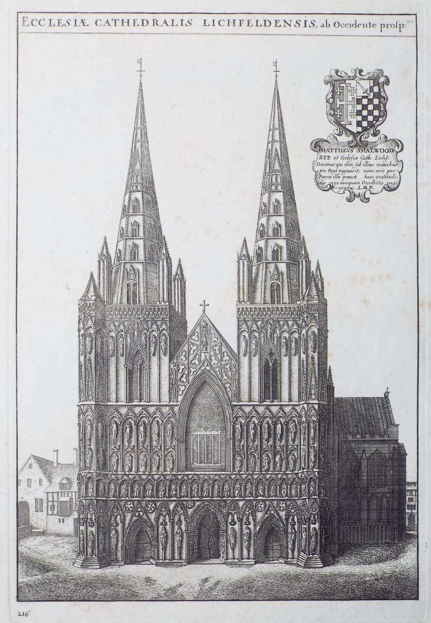 Print - Ecclesiae Cathedralis Lichfieldensis, ad Occidente prosptus - Hollar