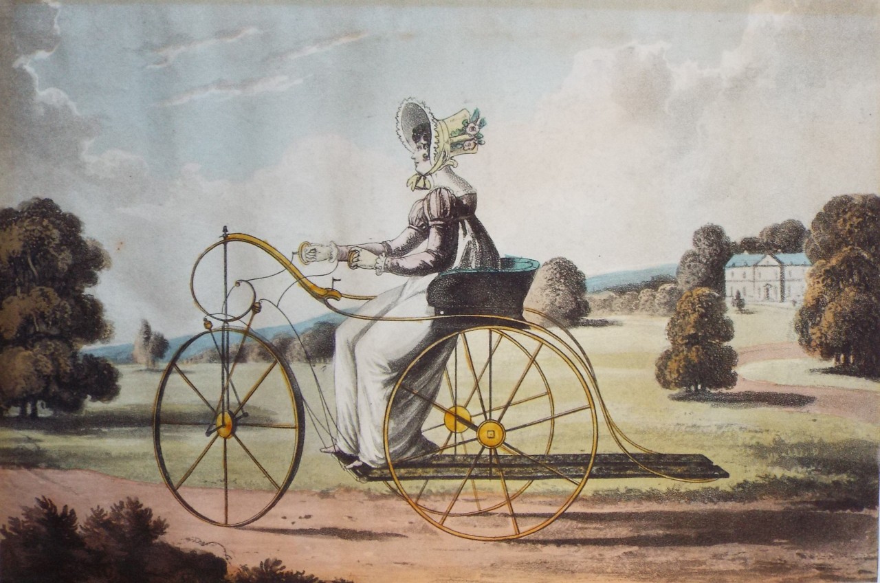 Aquatint - A Pilentum, Or Lady's Accelerator invented by Hancock & Co. St. James's Street is now exhibiting at 97 Pall Mall.