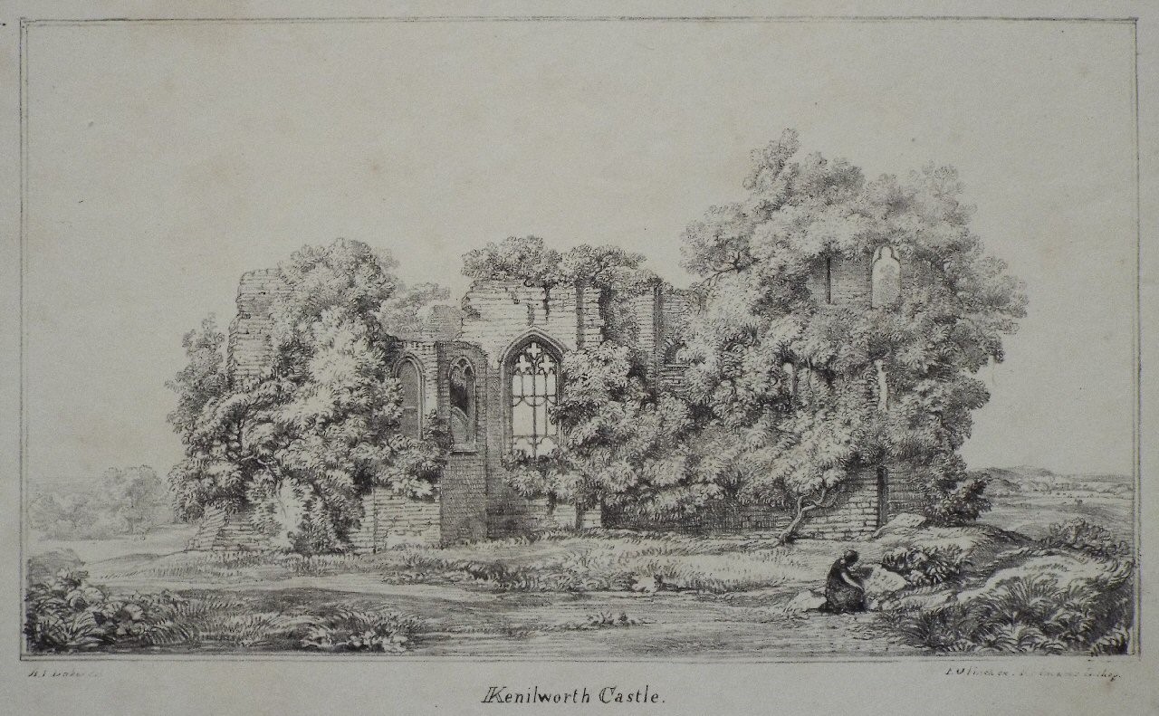 Lithograph - Kenilworth Castle. - Finch