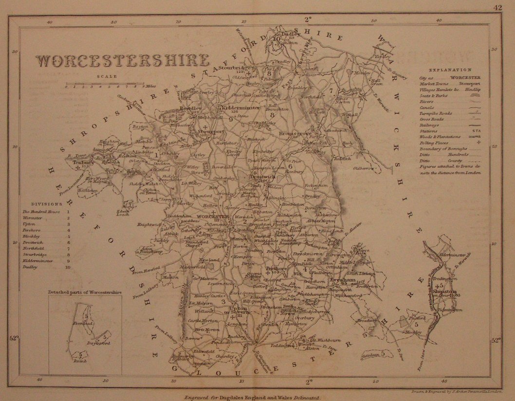 Map of Worcestershire - Archer