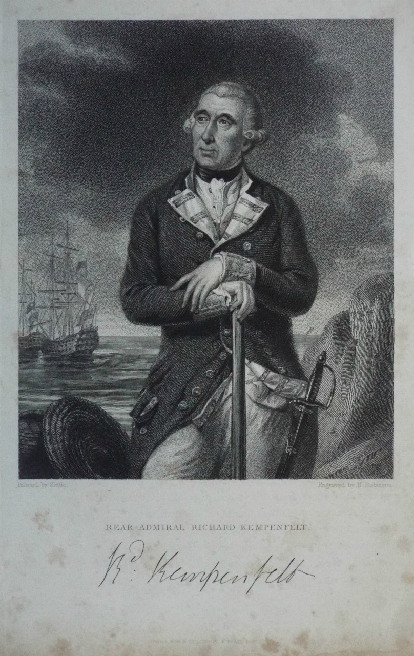 Print - Rear Admiral Richard Kempenfelt. - Robinson