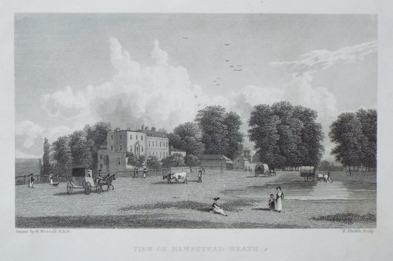 Print - View of Hampstead Heath. - Finden