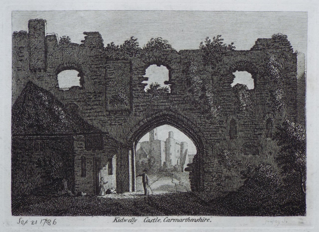 Print - Kidwelly Castle, Carmarthenshire. - 