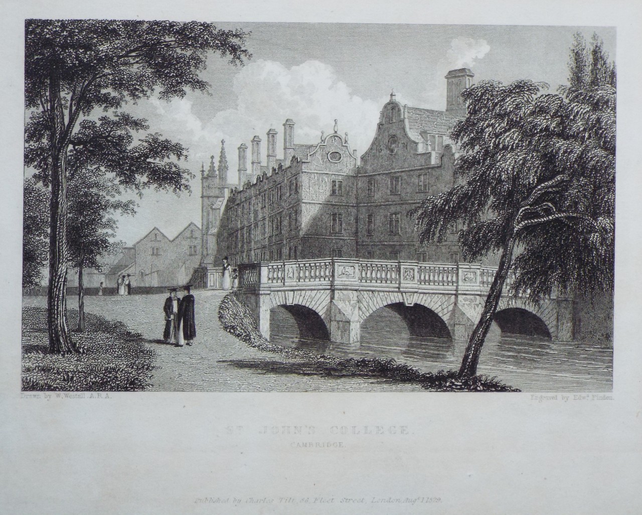 Print - St. John's College. Cambridge. - Finden
