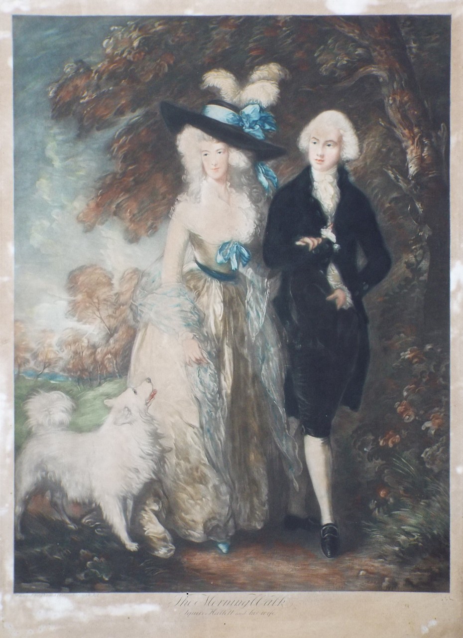 Mezzotint - The Morning Walk. Squire Hallett and his Wife.