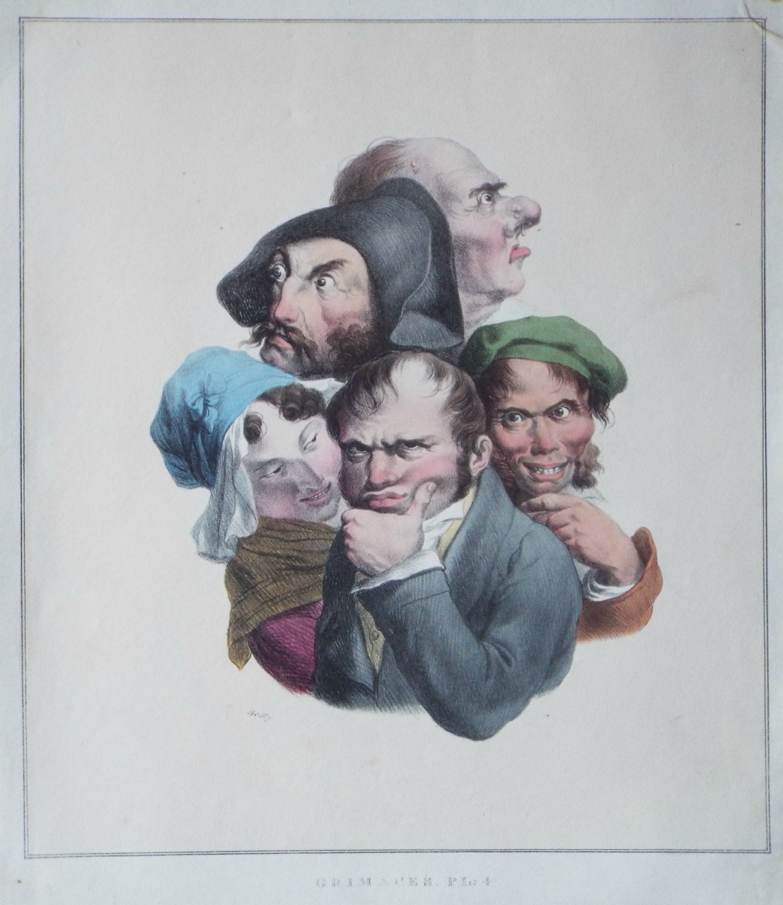 Lithograph - Grimaces. Pl: 4.