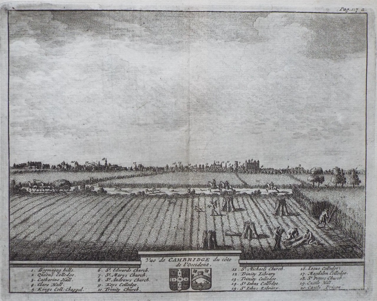 Print - Vue de Cambridge du Cote d'Occident.