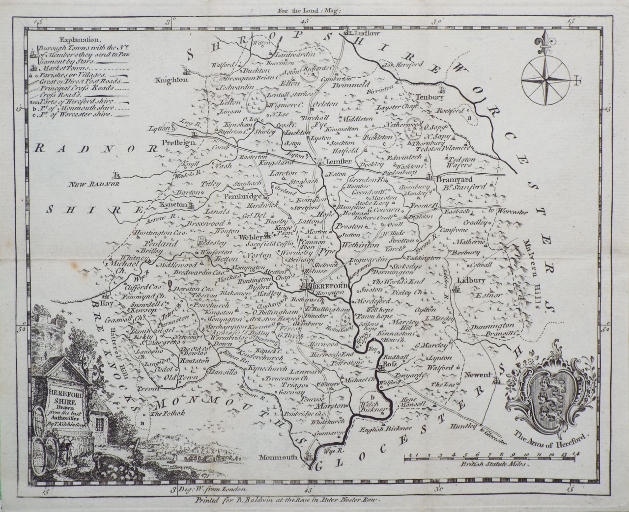 Map of Herefordshire