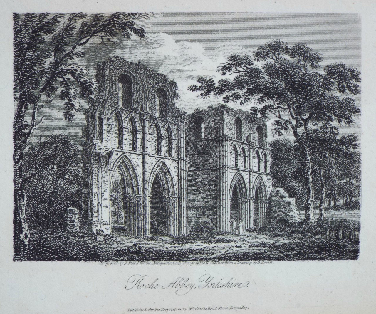 Print - Roche Abbey, Yorkshire. - Storer