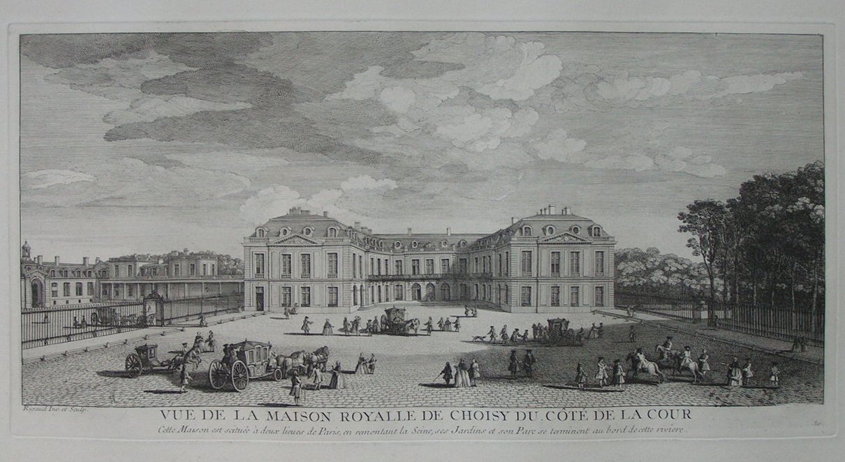 Print - Vue de la Maison Royalle de Choisy du Cote de la Cour - Rigaud