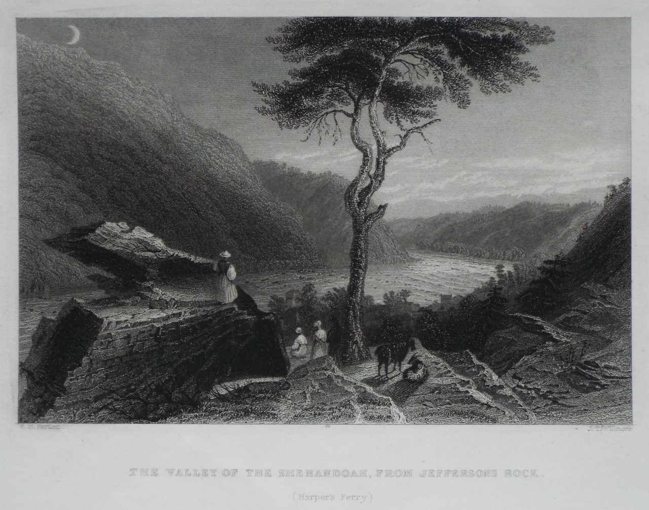 Print - The Valley of the Shenandoah, from Jeffersons Rock. (Harper's Ferry) - Willmore