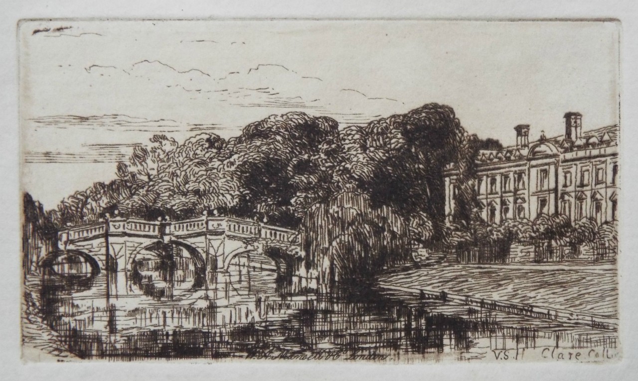 Etching - Clare College - Hine