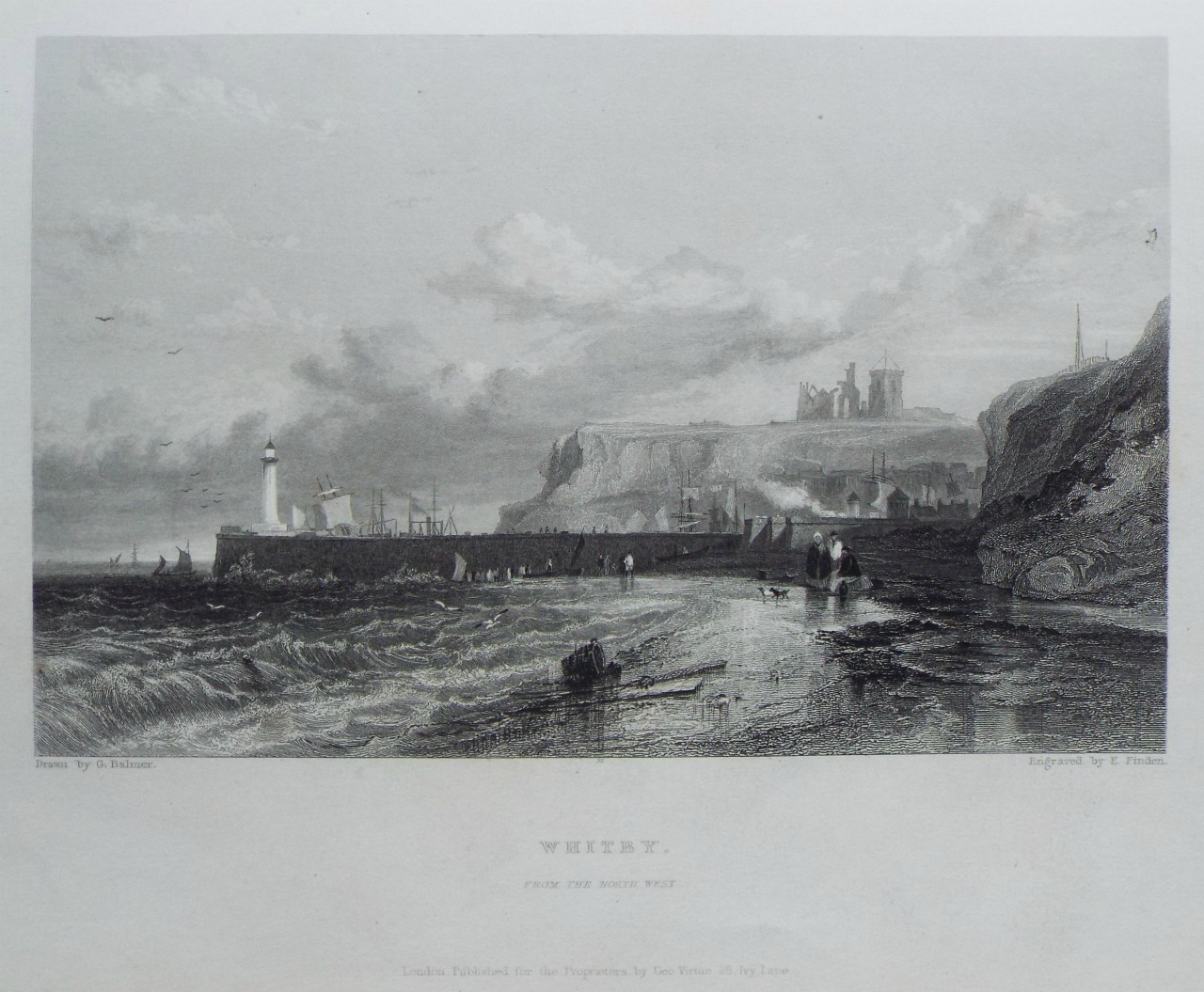 Print - Whitby. From the North West. - Finden