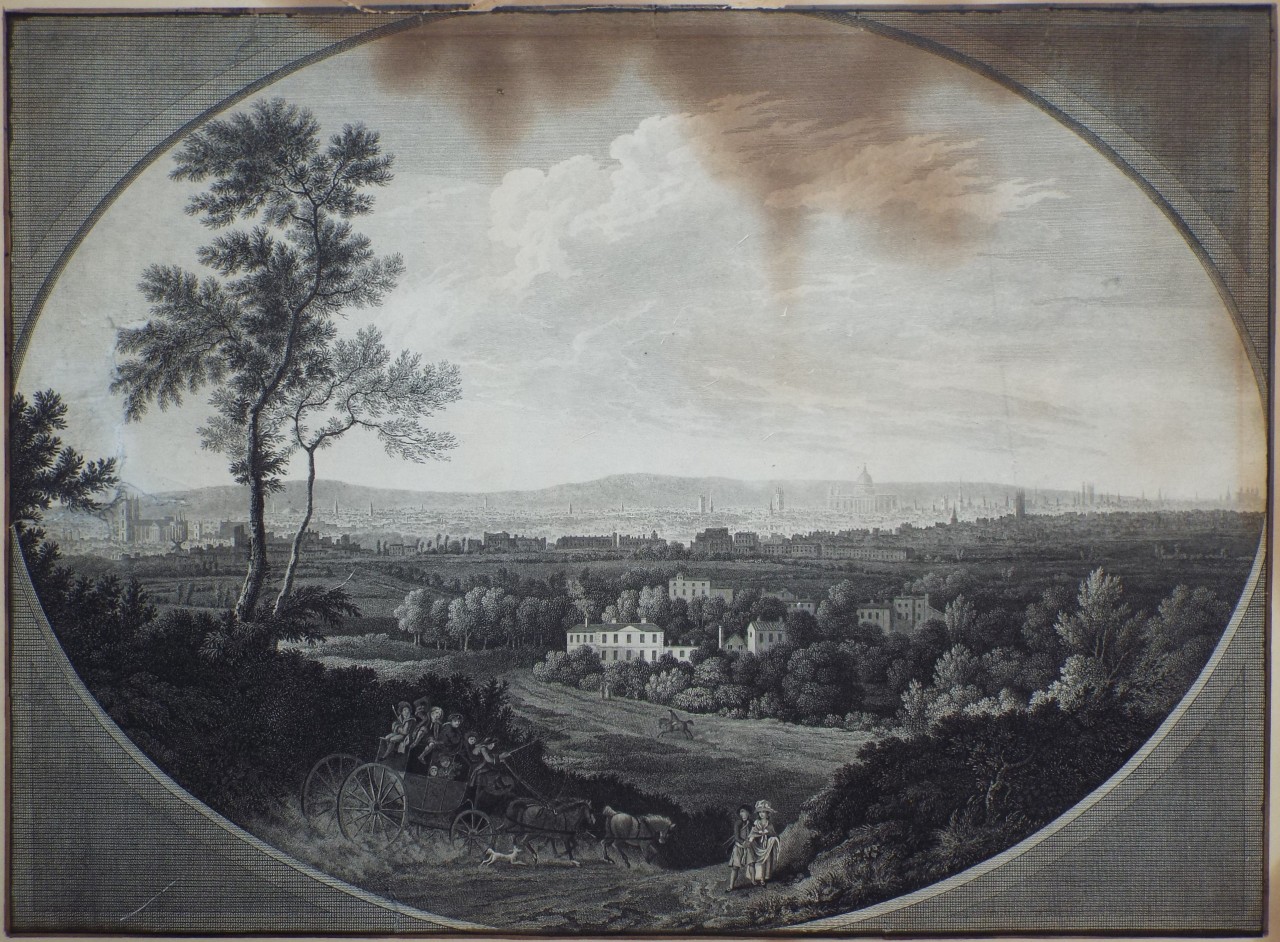 Print - A South View of the Cities of London and Westminster, taken from Denmark Hill near Camberwell. From the Original Picture in the Possession of Mr. Smart. - Lerpiniere
