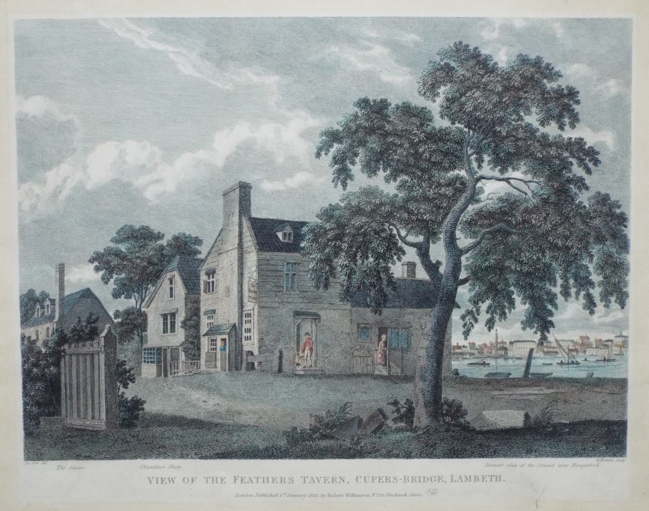 Print - View of the Feathers Tavern, Cupers-Bridge, Lambeth. - Howlett