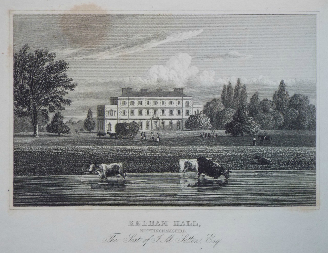 Print - Kelham Hall, Nottinghamshire. The Seat of J. M. Sutton, Esq. - Farthorn