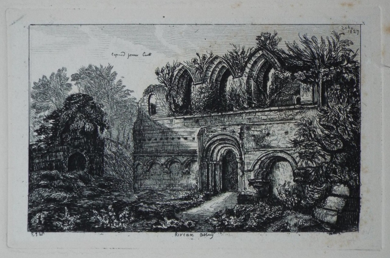 Etching - Riveax Abbey - Wilkinson