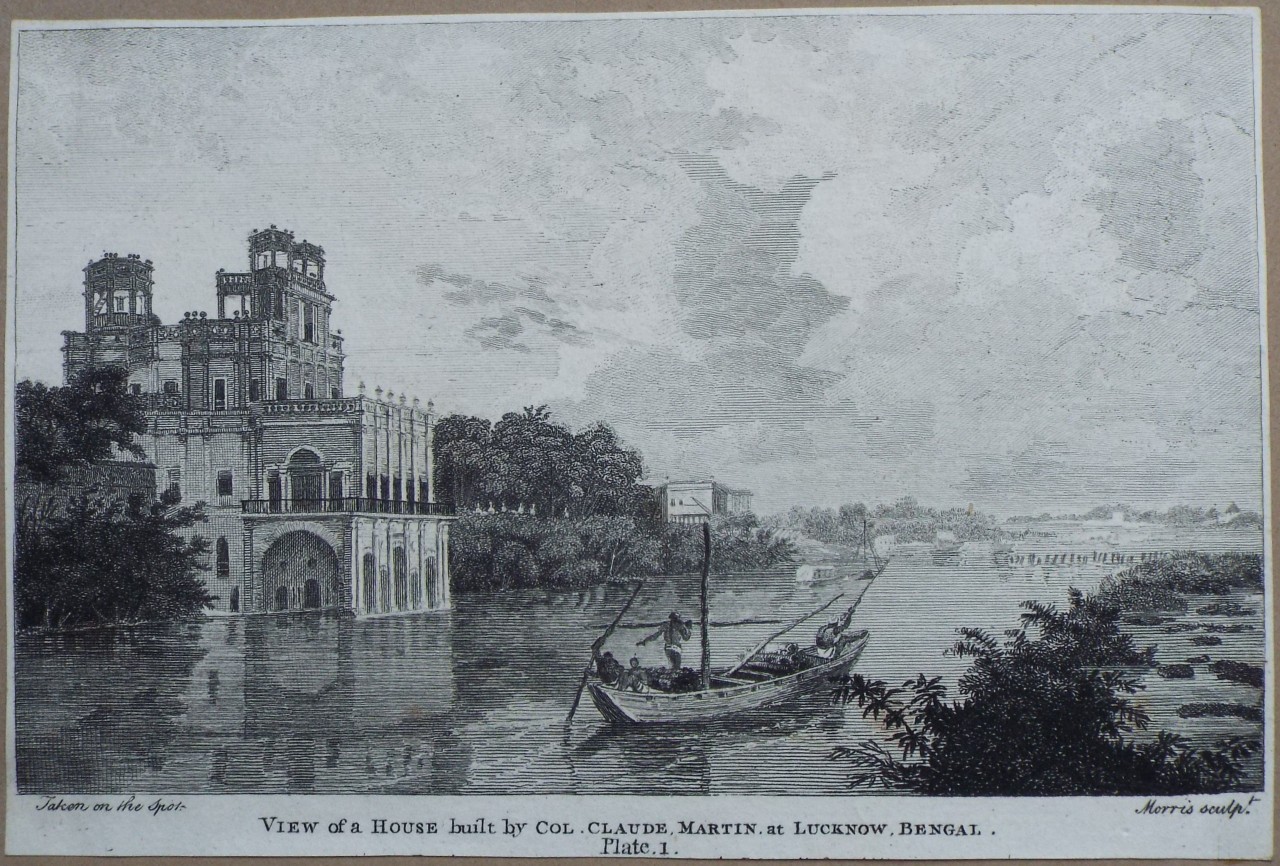 Print - View of a House built by Col. Claude Martin at Lucknow, Bengal. Plate 1. - 