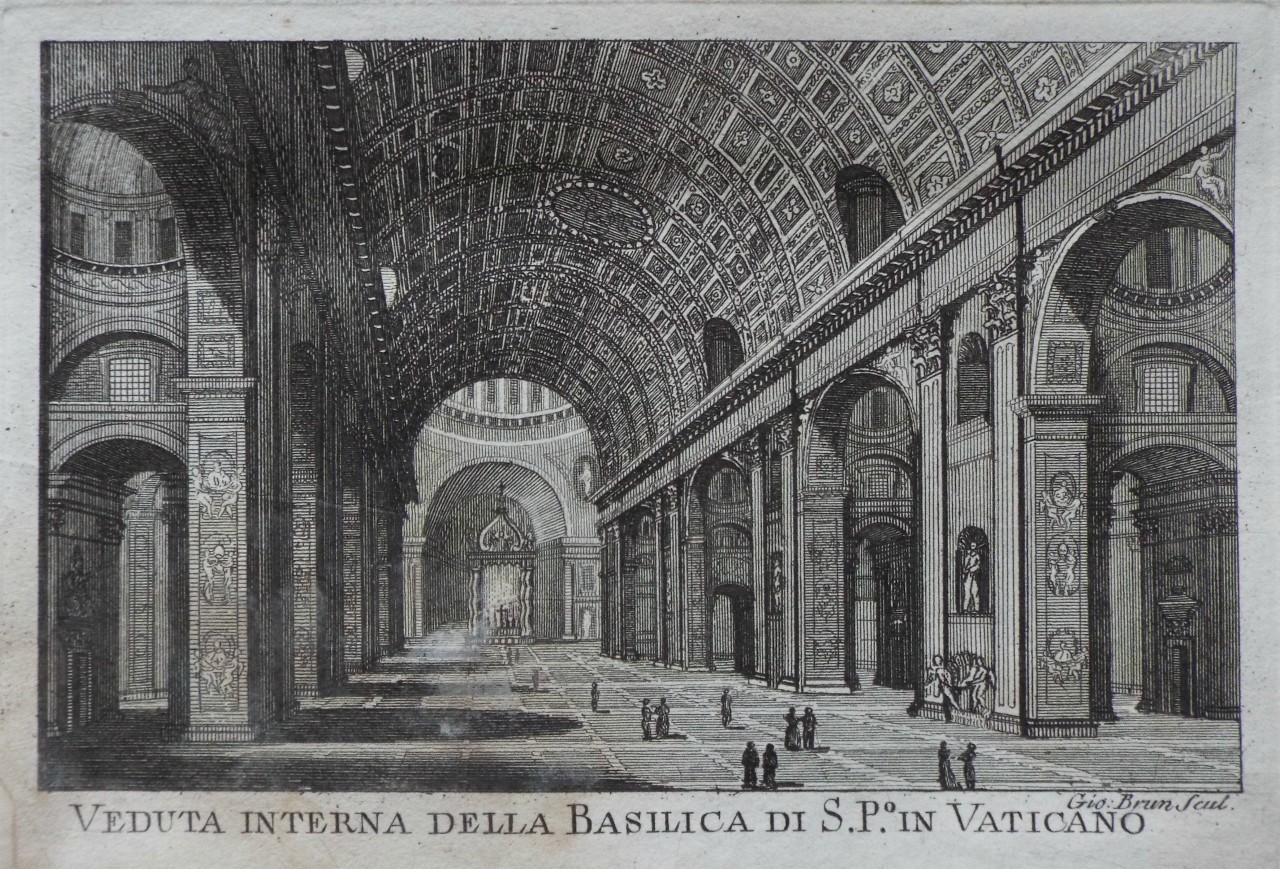 Print - Veduta interna della Basilica di S. Po. in Vaticano - Brun