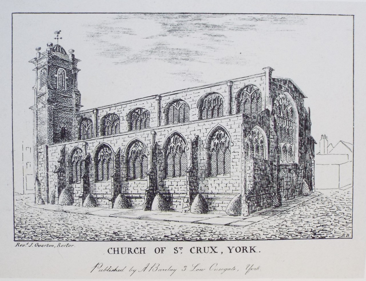 Lithograph - Church of St. Crux, York.