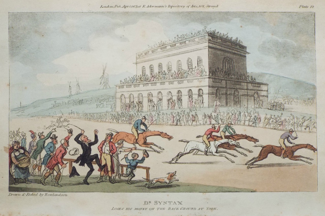 Aquatint - Doctor Syntax Loses his Money at the Race-ground at York - Rowlandson