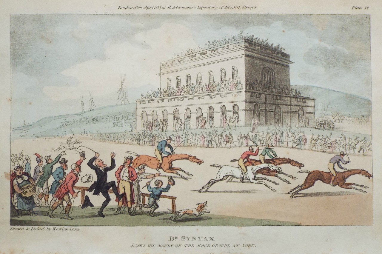 Aquatint - Doctor Syntax Loses his Money at the Race-ground at York - Rowlandson