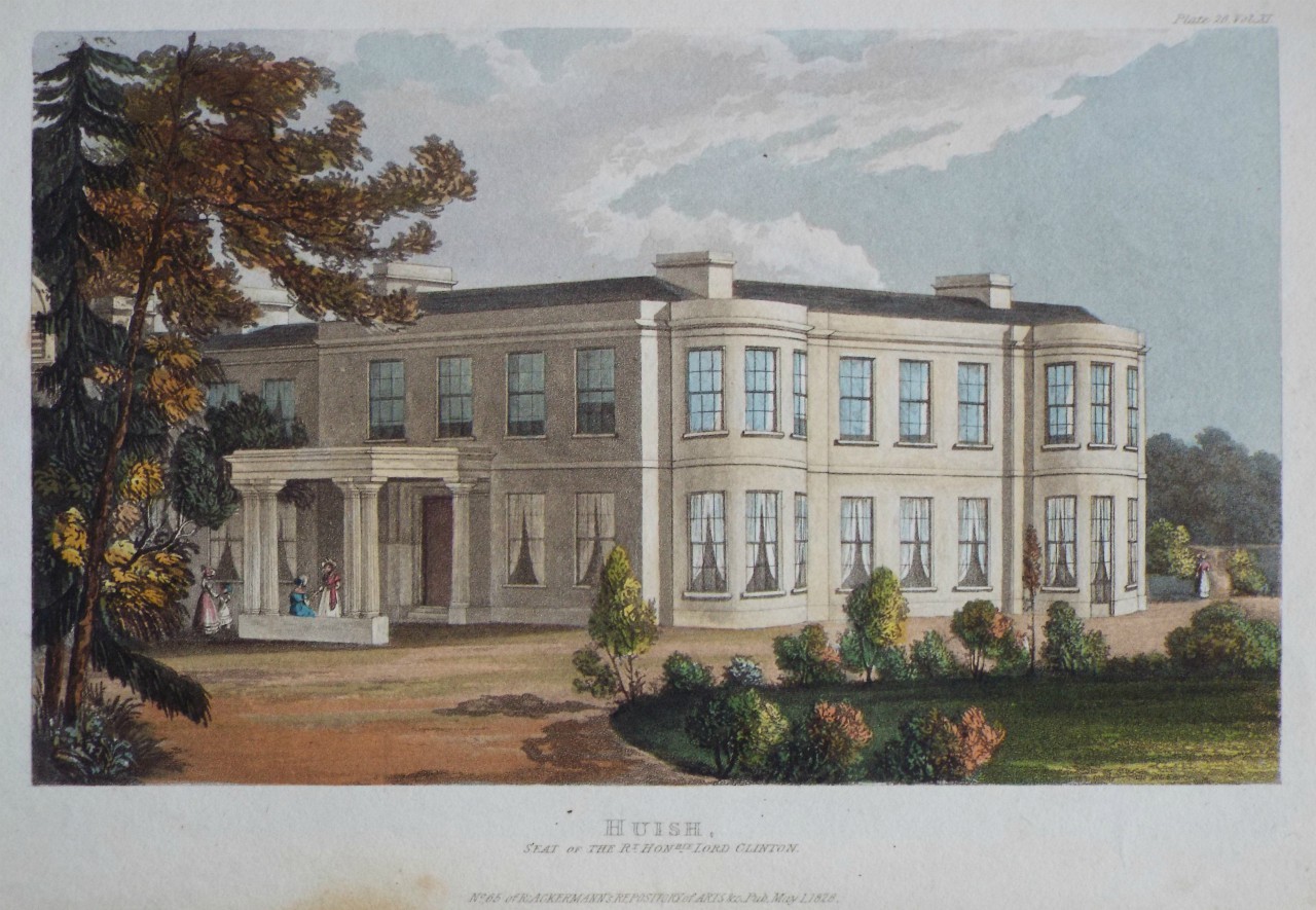 Aquatint - Huish, Seat of the Rt. Honble. Lord Clinton.