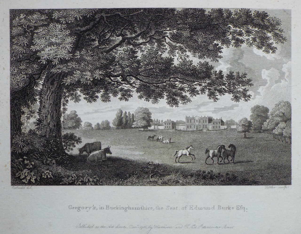 Print - Gregory's, in Buckinghamshire, the Seat of Edmund Burke Esq. - 