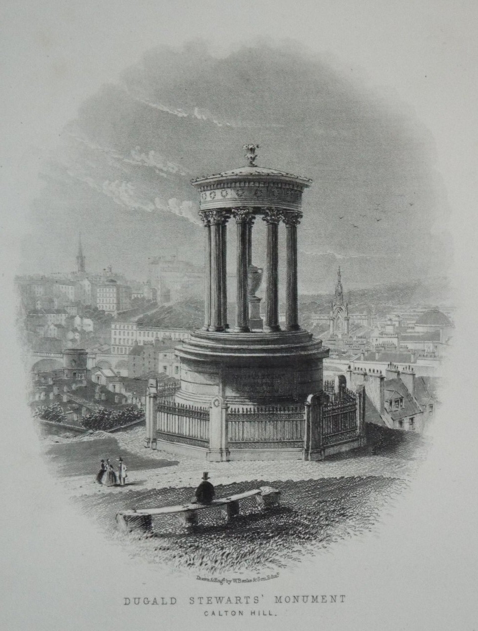 Steel Vignette - Dugald Stewart's Monument Calton Hill - 