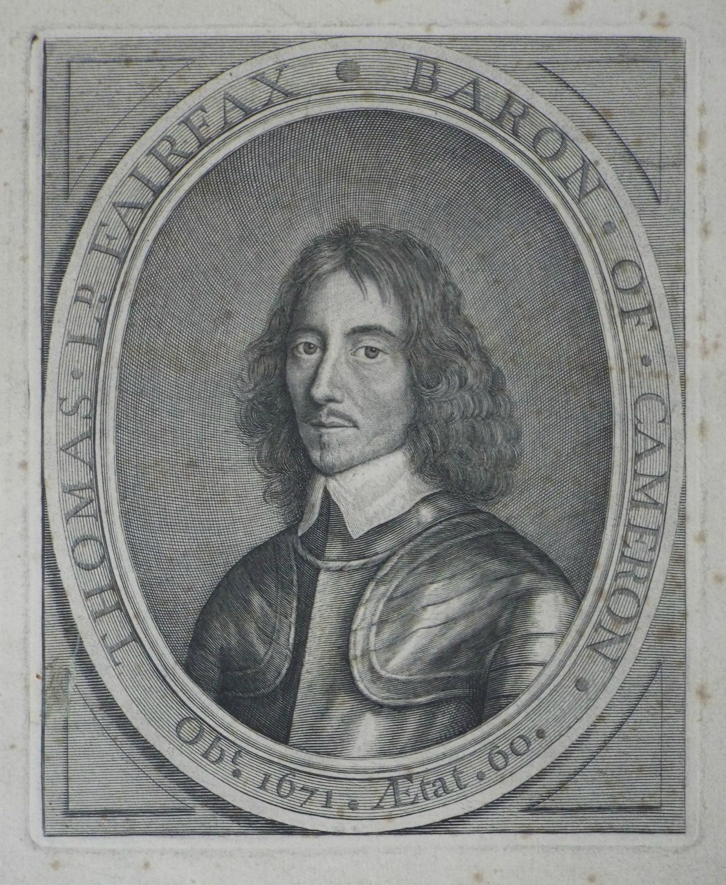 Print - Thomas Ld. Fairfax Baron of Cameron. Obt. 1671. Aetat. 60.