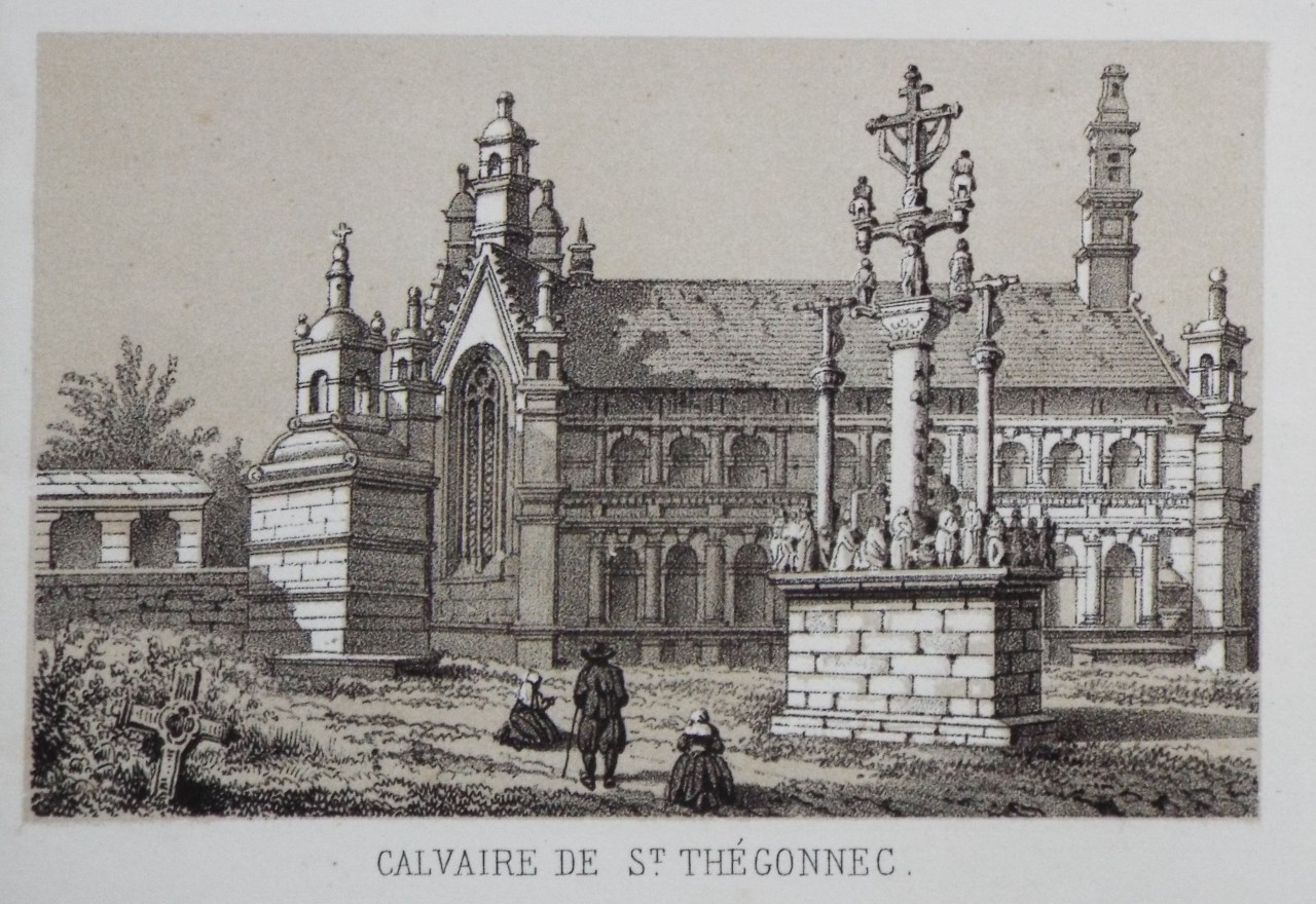 Lithograph - Calvaire de St. Theggonec.