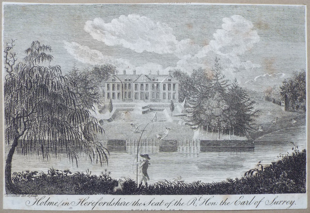 Print - Holme, in Herefordshire the Seat of the Rt. Hon: the Earl of Surrey. - 