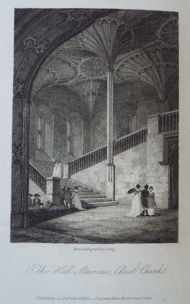 Print - The Hall Stair-case, Christ Church. - Greig