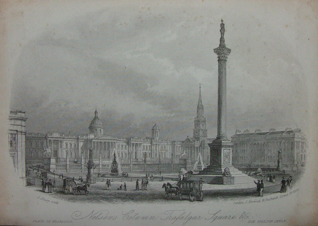Steel Vignette - Nelson's Column Trafalgar Square &c - Shury