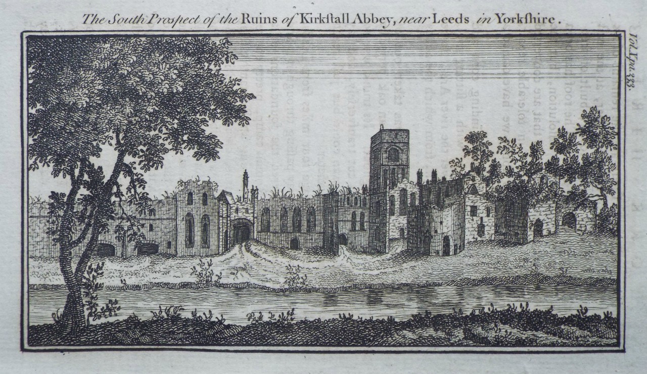 Print - The South Prospect of the Ruins of Kirkstall Abbey, near Leeds in Yorkshire.