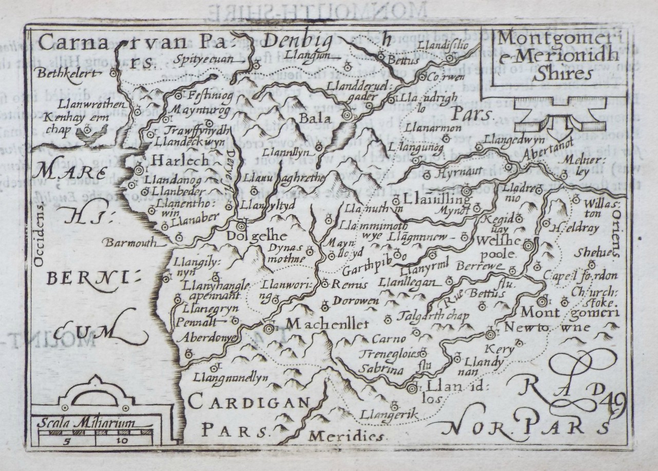 Map of Montgomeryshire - Keere